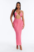 Deep Sea Swim Knit Cover Up Dress - Pink/combo