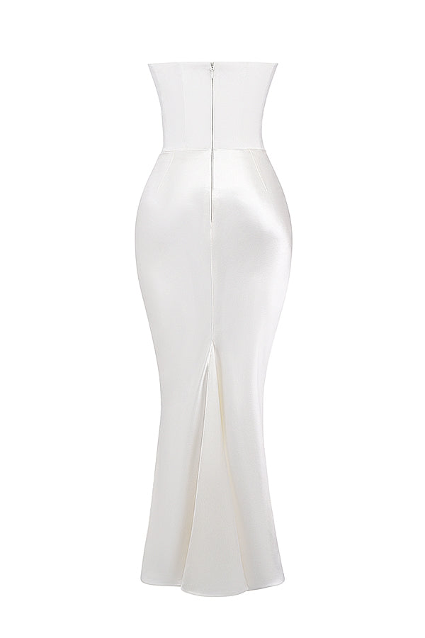 ivory strapless corset dress