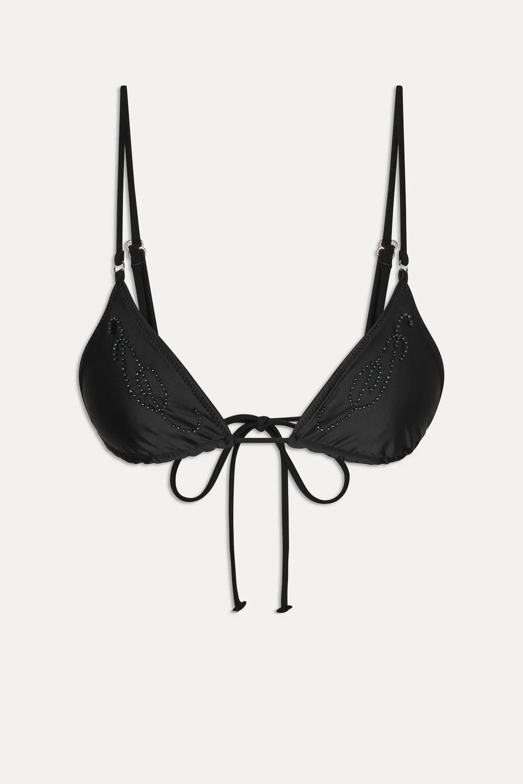 x JENNIE Elena Beaded Bikini Top - Black