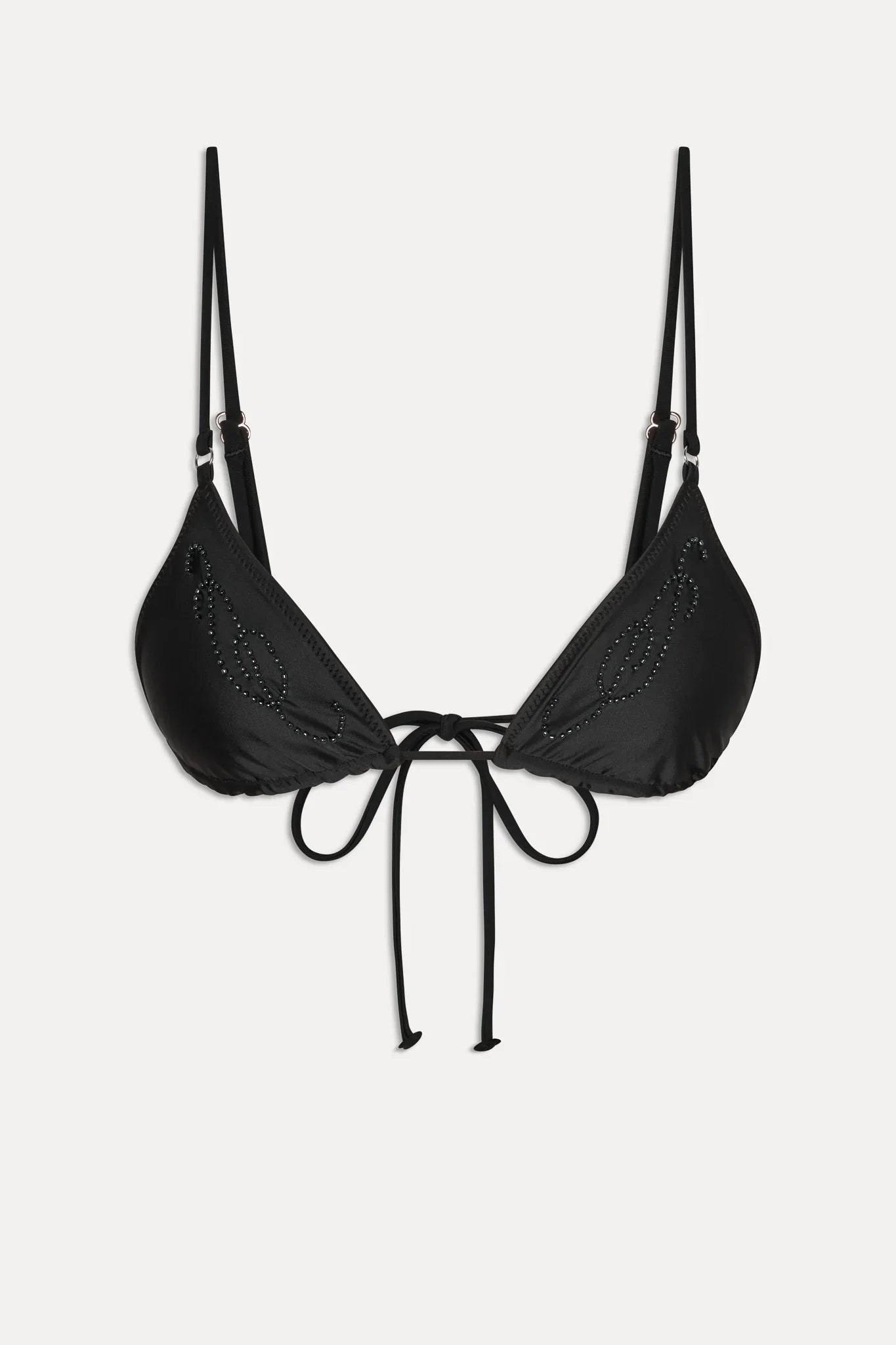 x JENNIE Elena Beaded Bikini Top - Black
