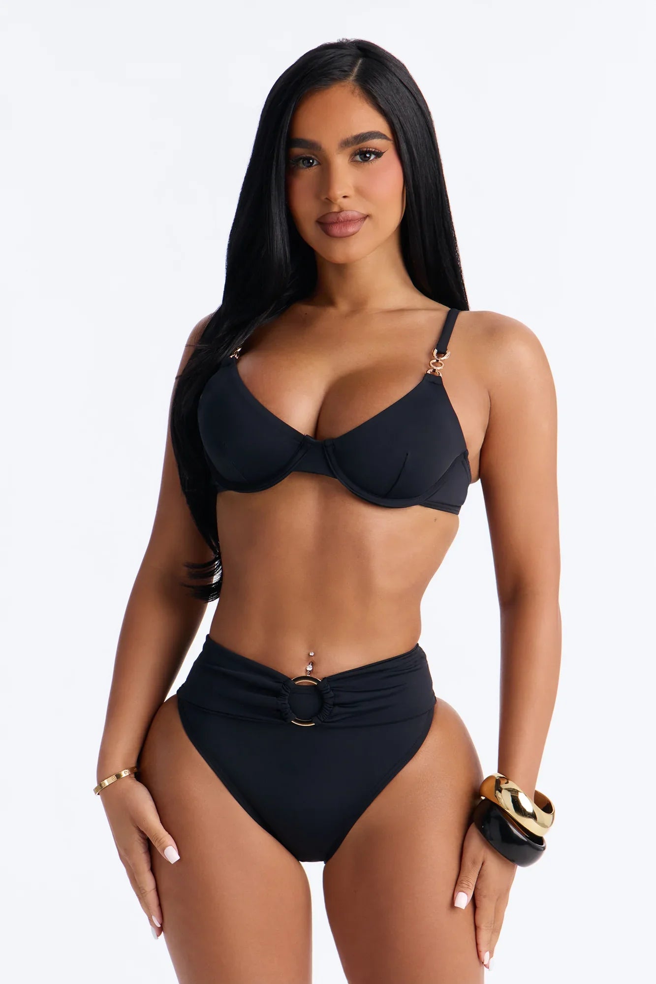 Meet Me By The Shore Underwire Hardware 2 Piece Bikini - Black