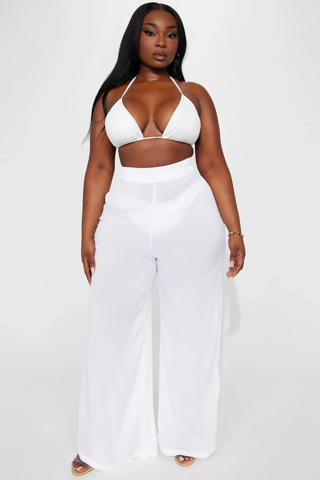 Breezy Nights Linen Swim Cover Up Pants - White