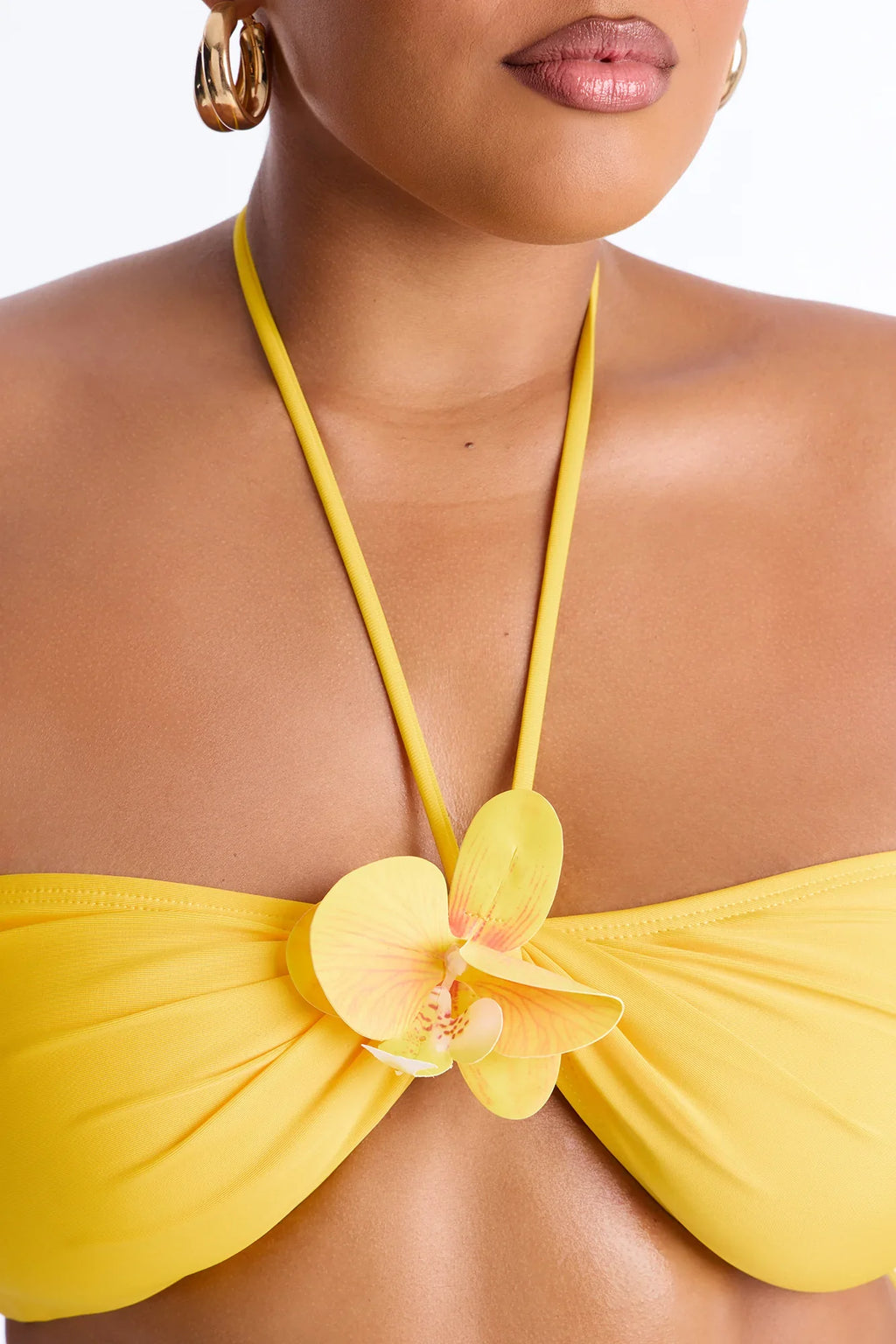 Sunset Sangria 3 Piece Bandeau Bikini And Sarong Set - Yellow