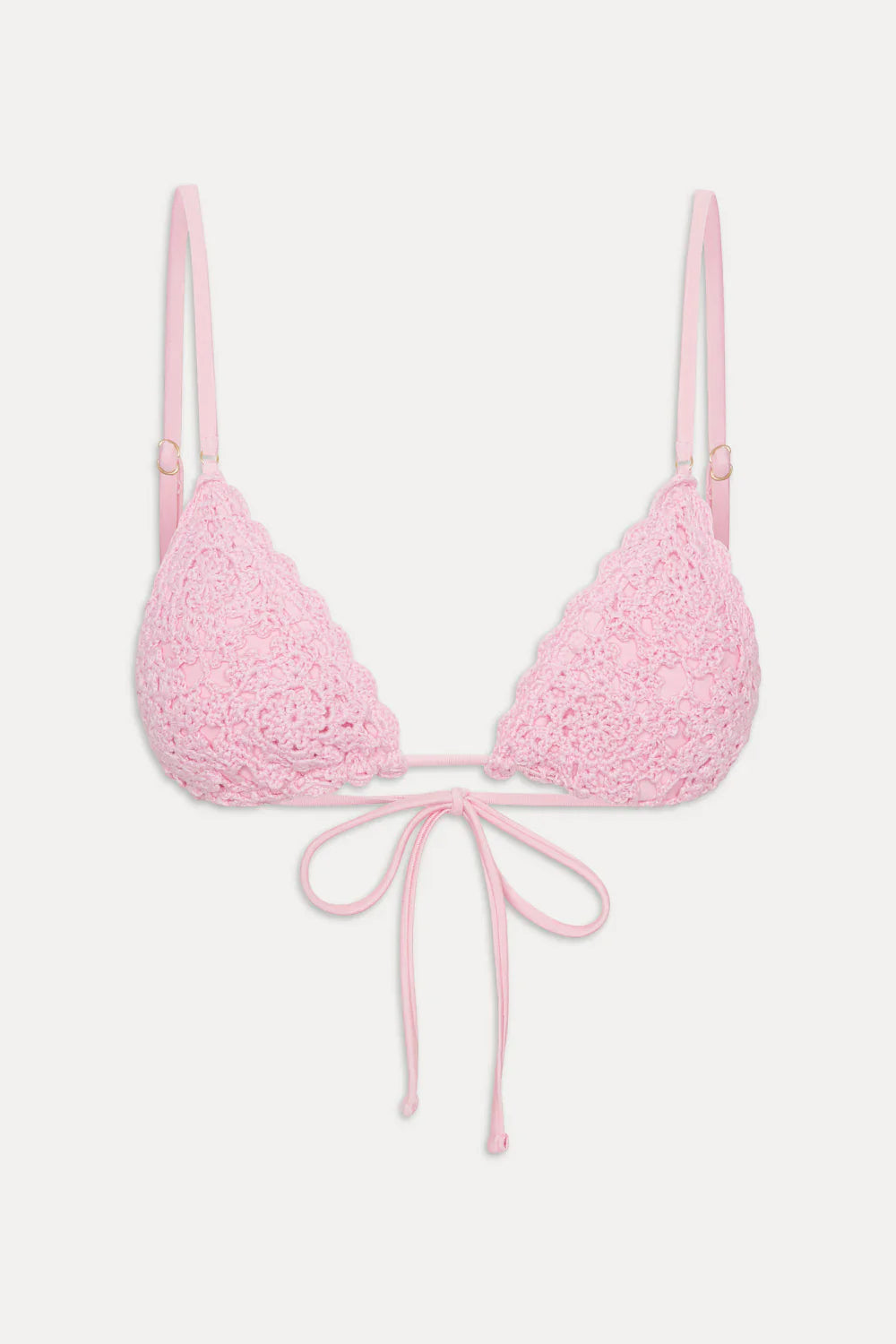 Elena Crochet Shine Bikini Top - Blush
