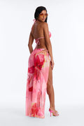 Sandra Floral 3 Piece Bikini & Skirt Sunsuit - Pink/combo