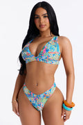 Aqua Mirage 2 Piece Triangle Bikini Set - Blue/combo