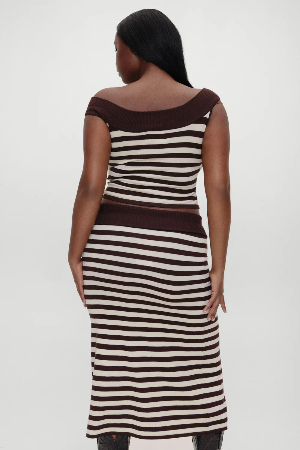 x BELLA HADID Tucker Knit Midi Skirt - Cowboy Stripe