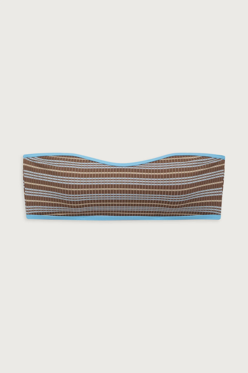 Rosabella Striped Bandeau Bikini Top - Ocean Stone
