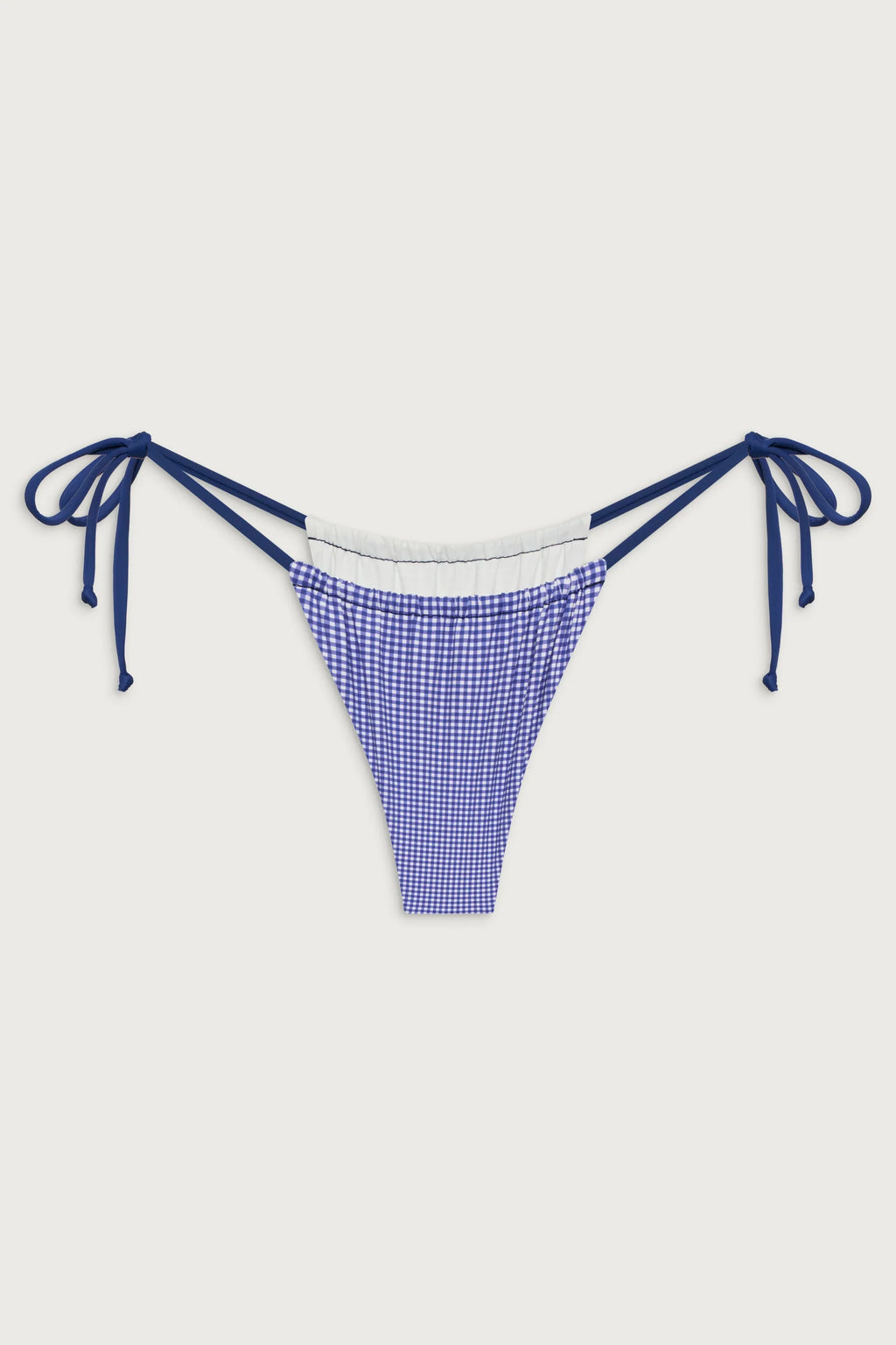 Tia Tie Side Skimpy Bikini Bottom - Sailor Gingham