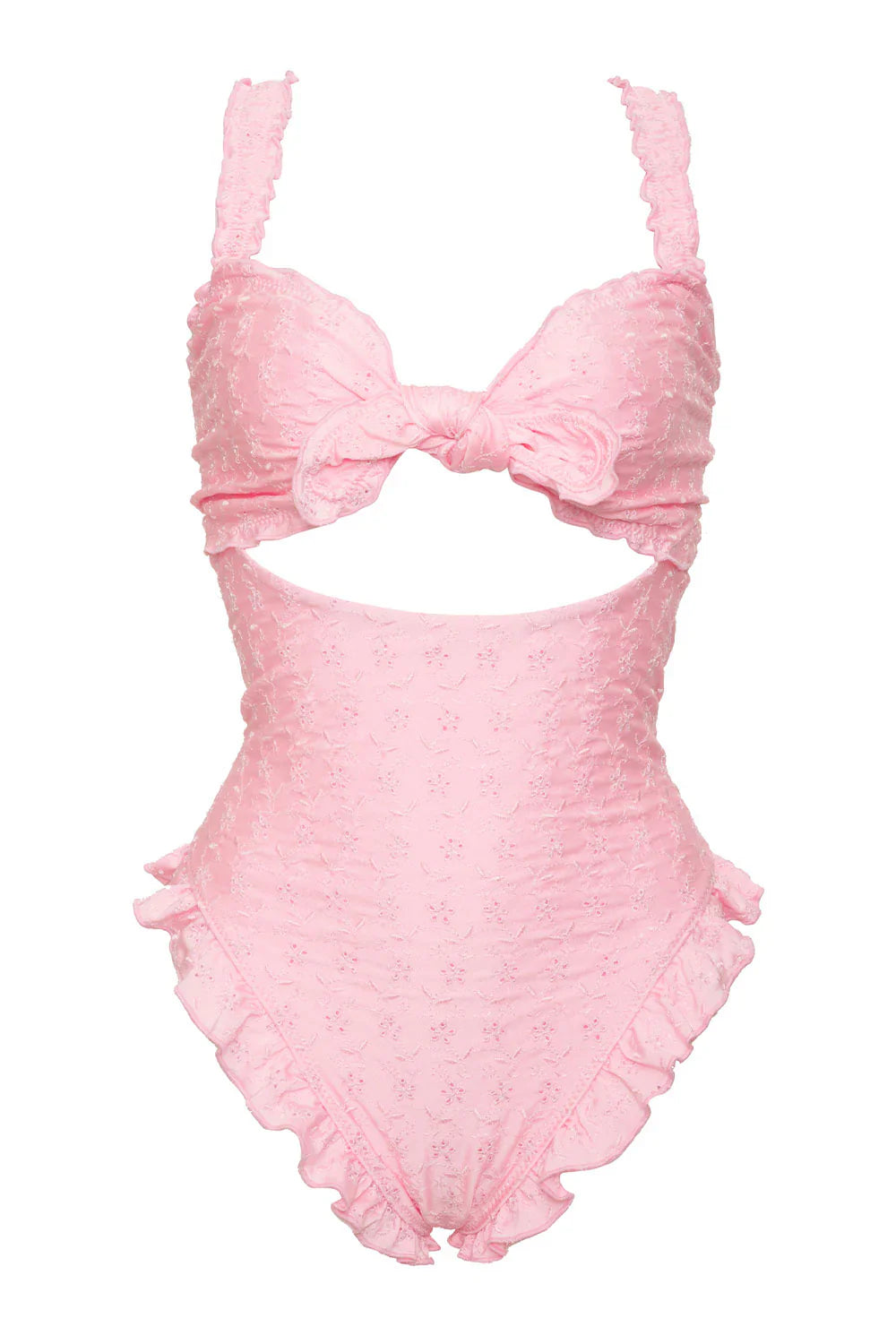 Lucia Eyelet Shine One Piece Swimsuit - Cherry Blossom