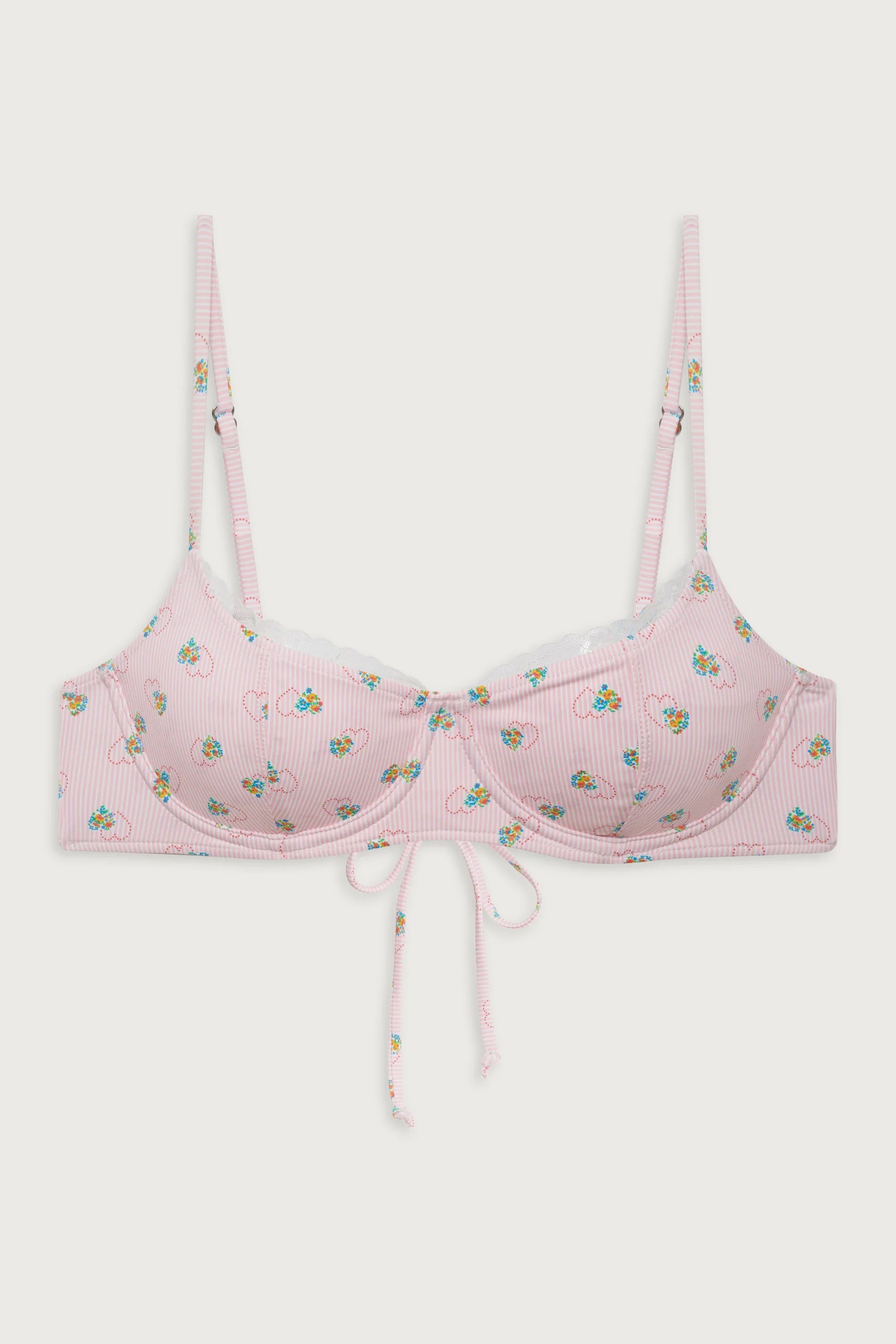 Cola Underwire Balconette Bikini Top - Sweetheart Stripe