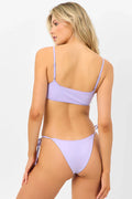 Mackenzie Ruffle String Bikini Bottom - Plum