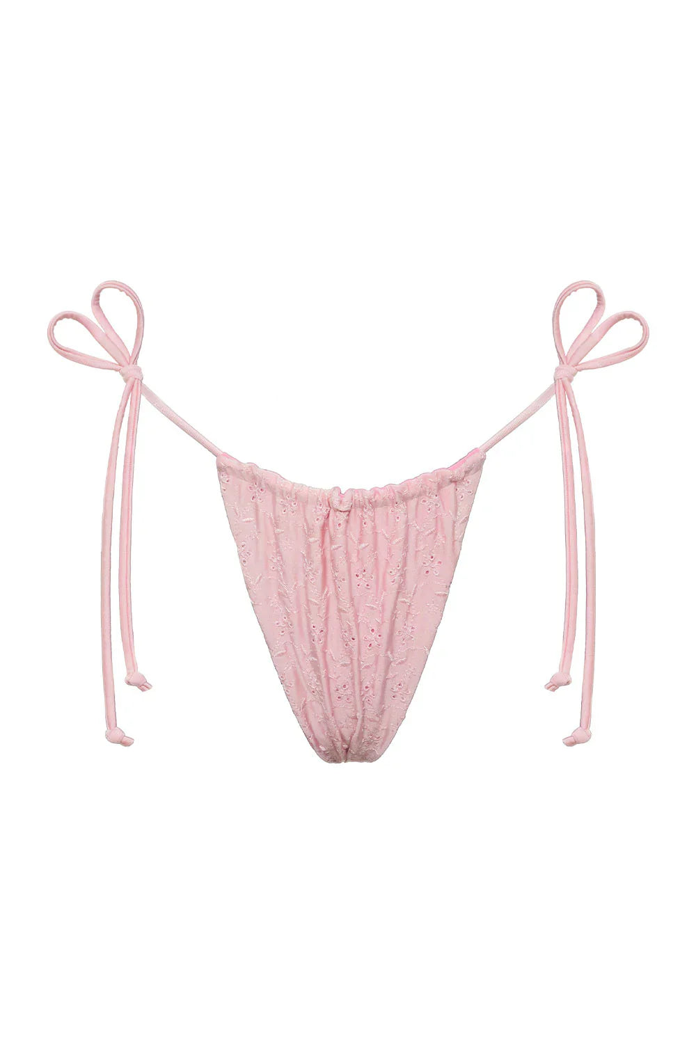 Tia Eyelet Shine Bikini Bottom - Cherry Blossom