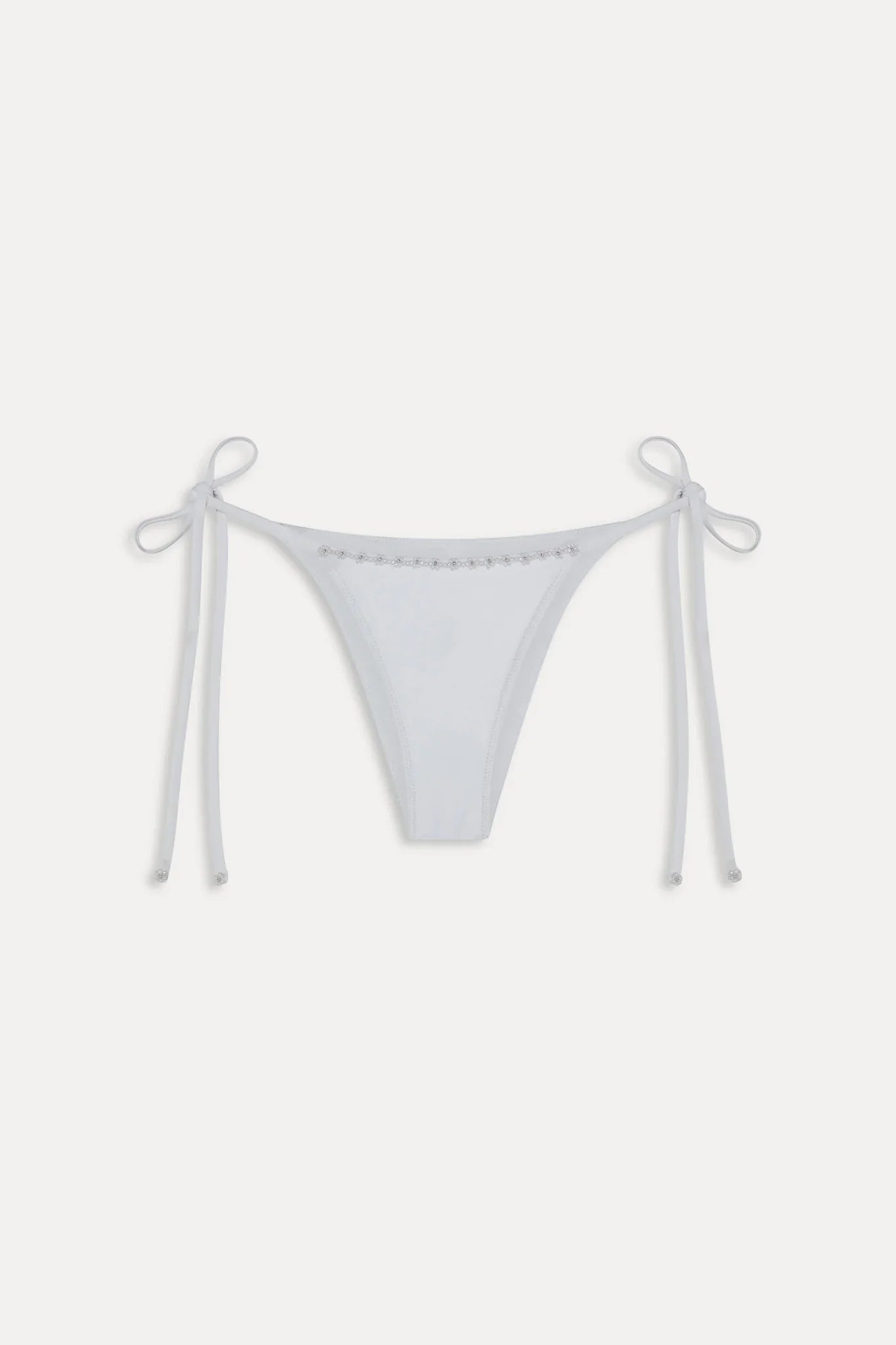 Mackenzie Beaded Cheeky Bikini Bottom - Optic White