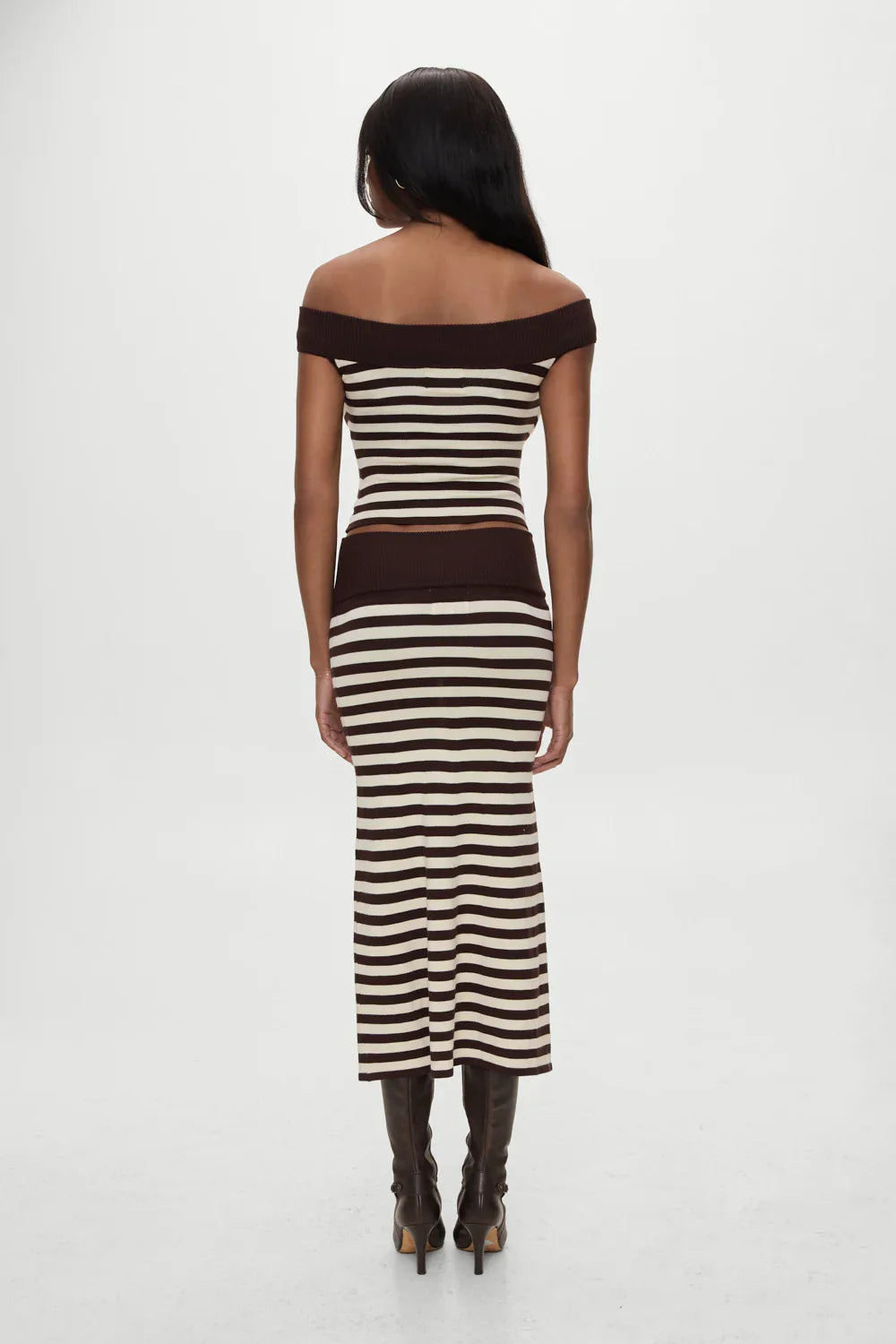 x BELLA HADID Tucker Knit Midi Skirt - Cowboy Stripe