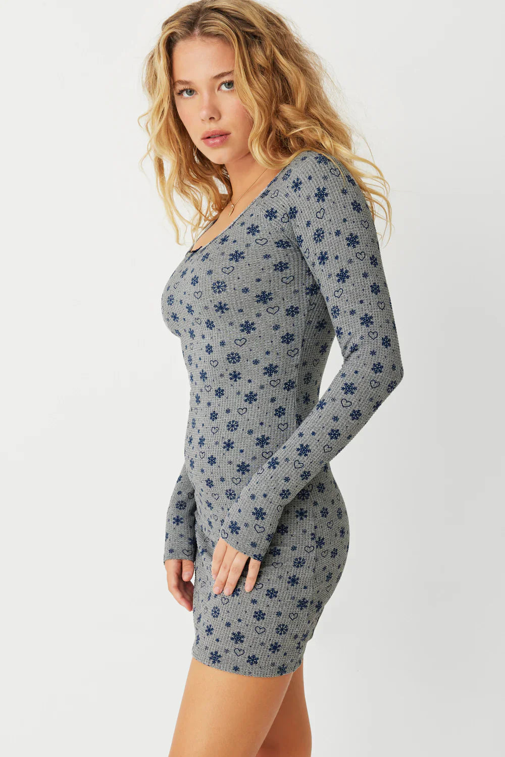 Lumi Waffle Mini Dress - Apres Ski