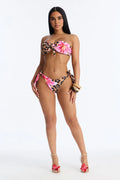 Kayla Leopard Floral 2 Piece Bikini - Leopard