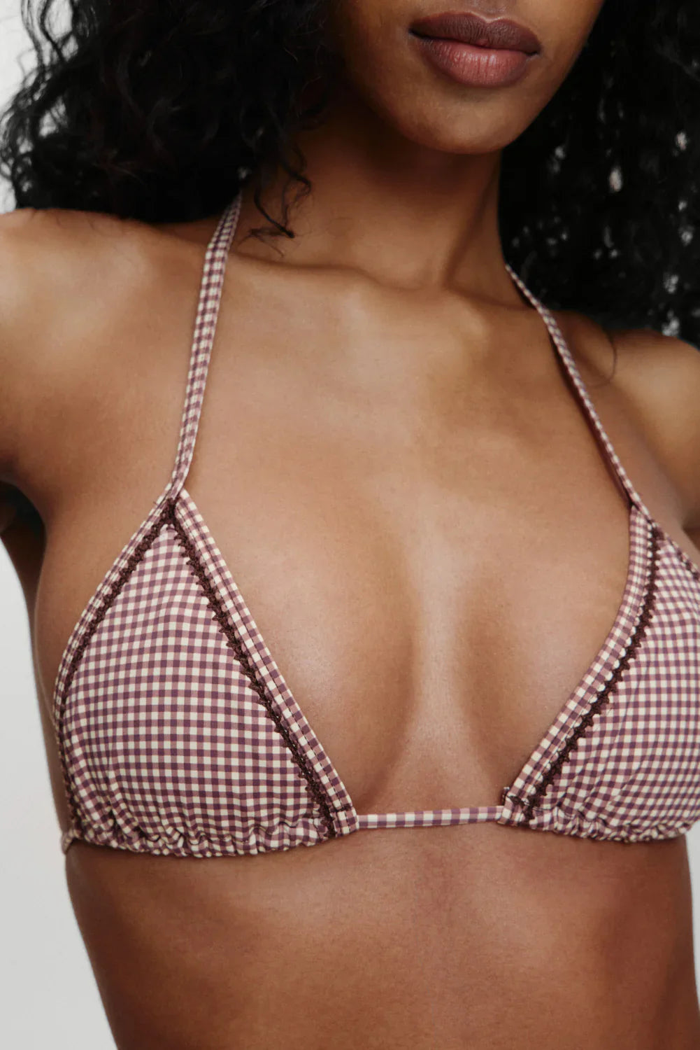 x BELLA HADID Nick Triangle Bikini Top - Dream Gingham