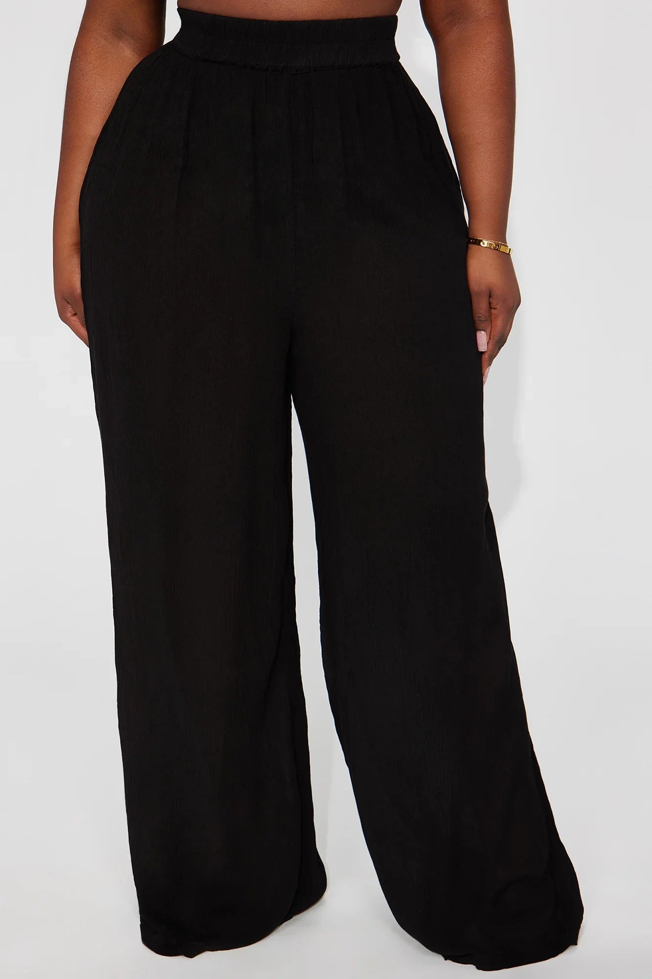 Breezy Nights Linen Swim Cover Up Pants - Black