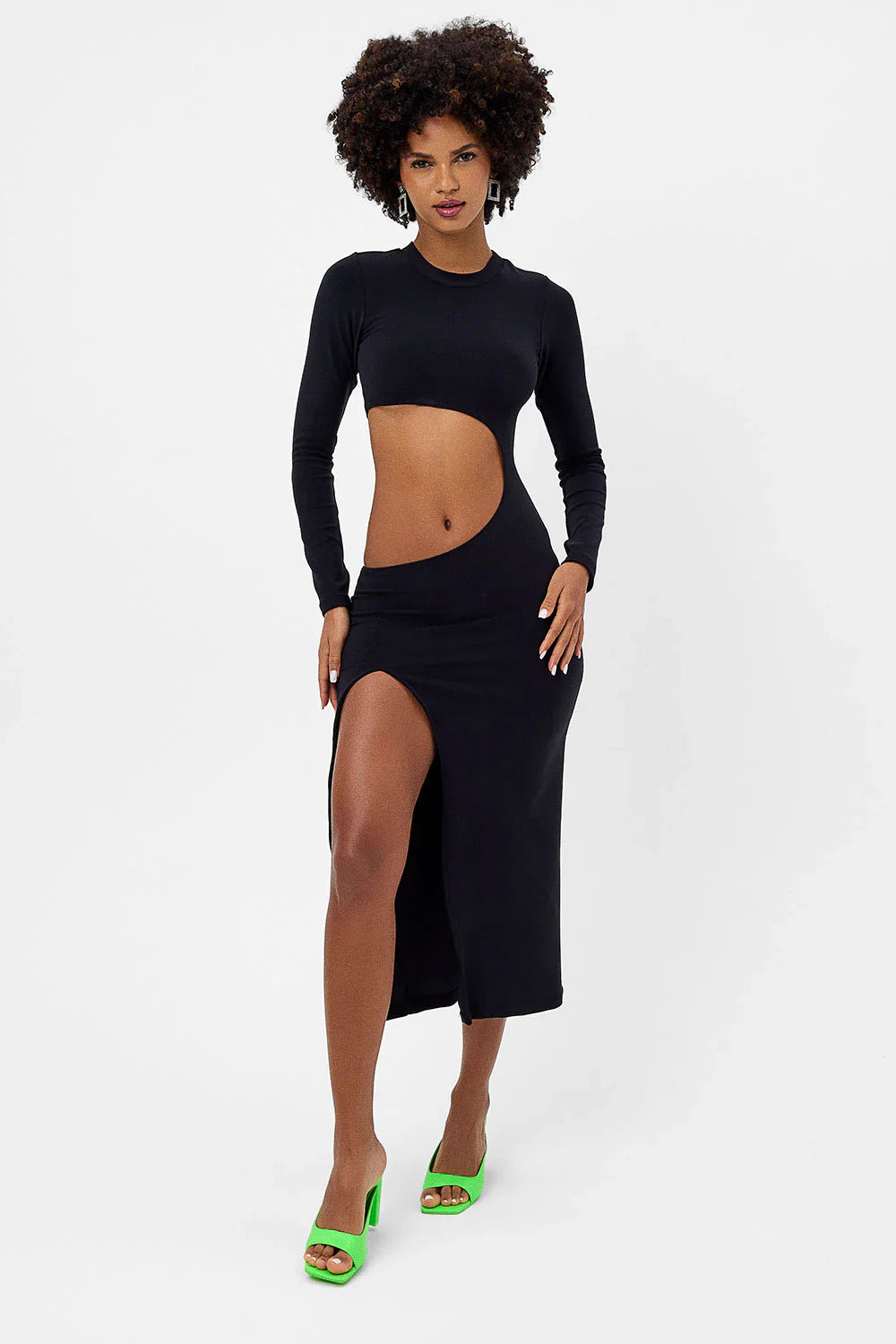 Carolina Terry Midi Dress - Black