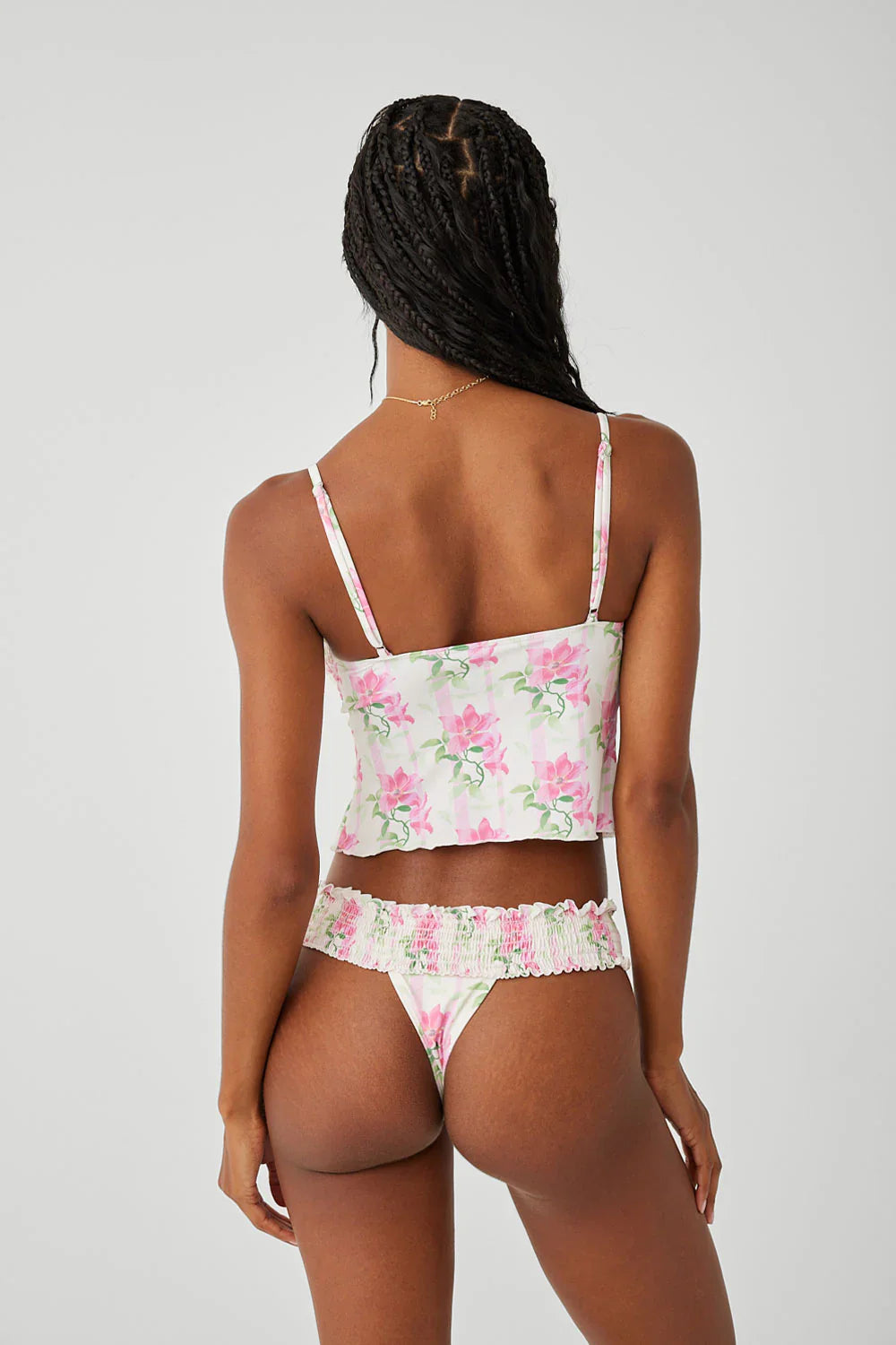 Sofia Floral Micro Bikini Bottom - Tiger Lily
