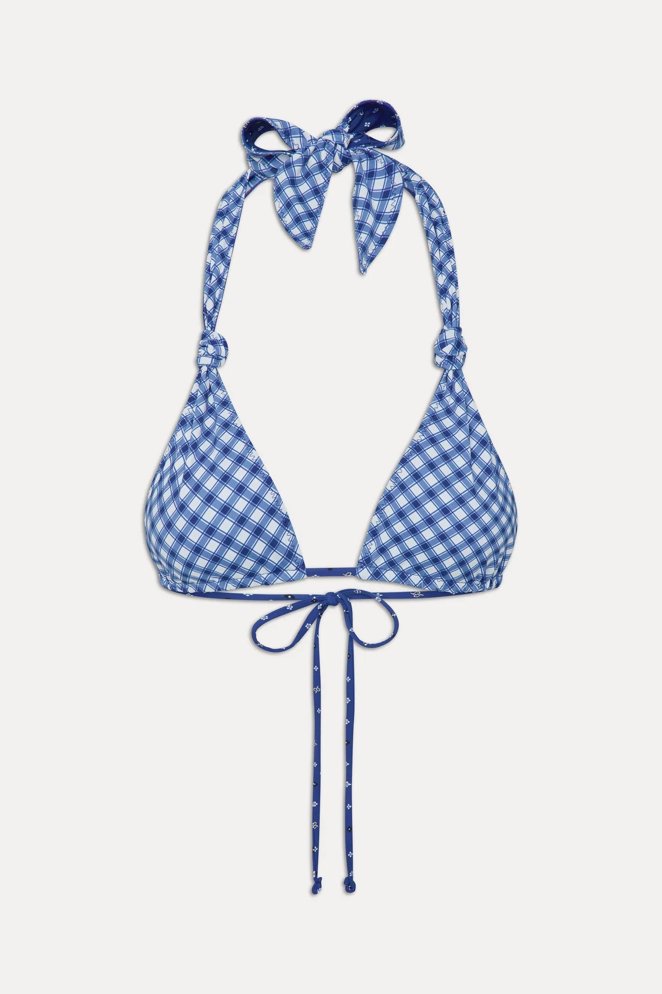 Kealy Reversible Halter Bikini Top - Starry Gingham