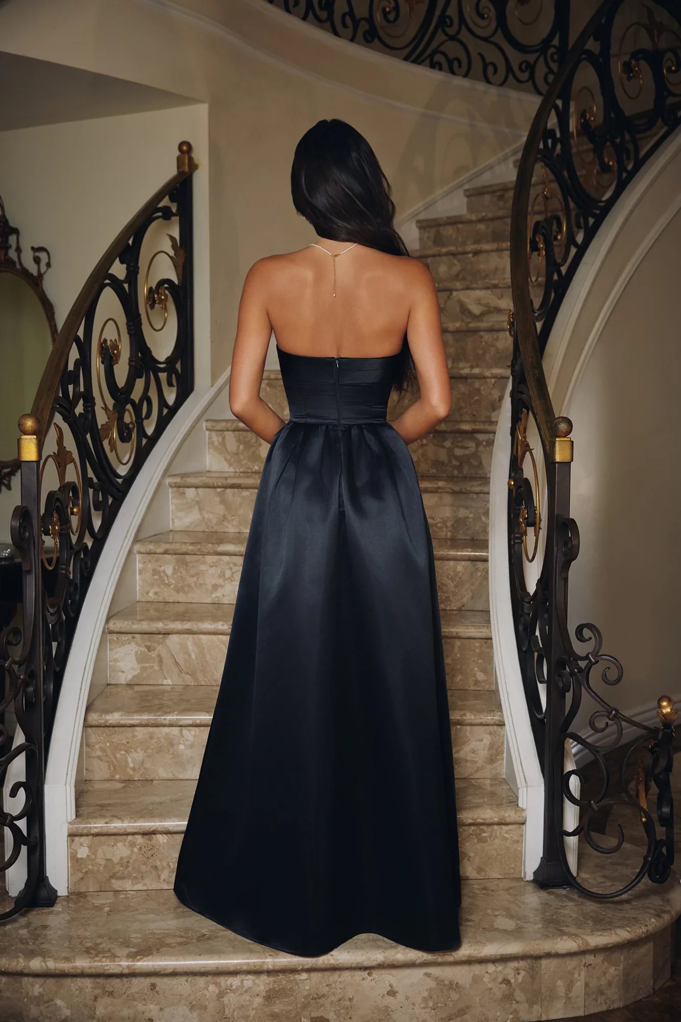 Elegance In Motion Strapless Maxi Dress Black