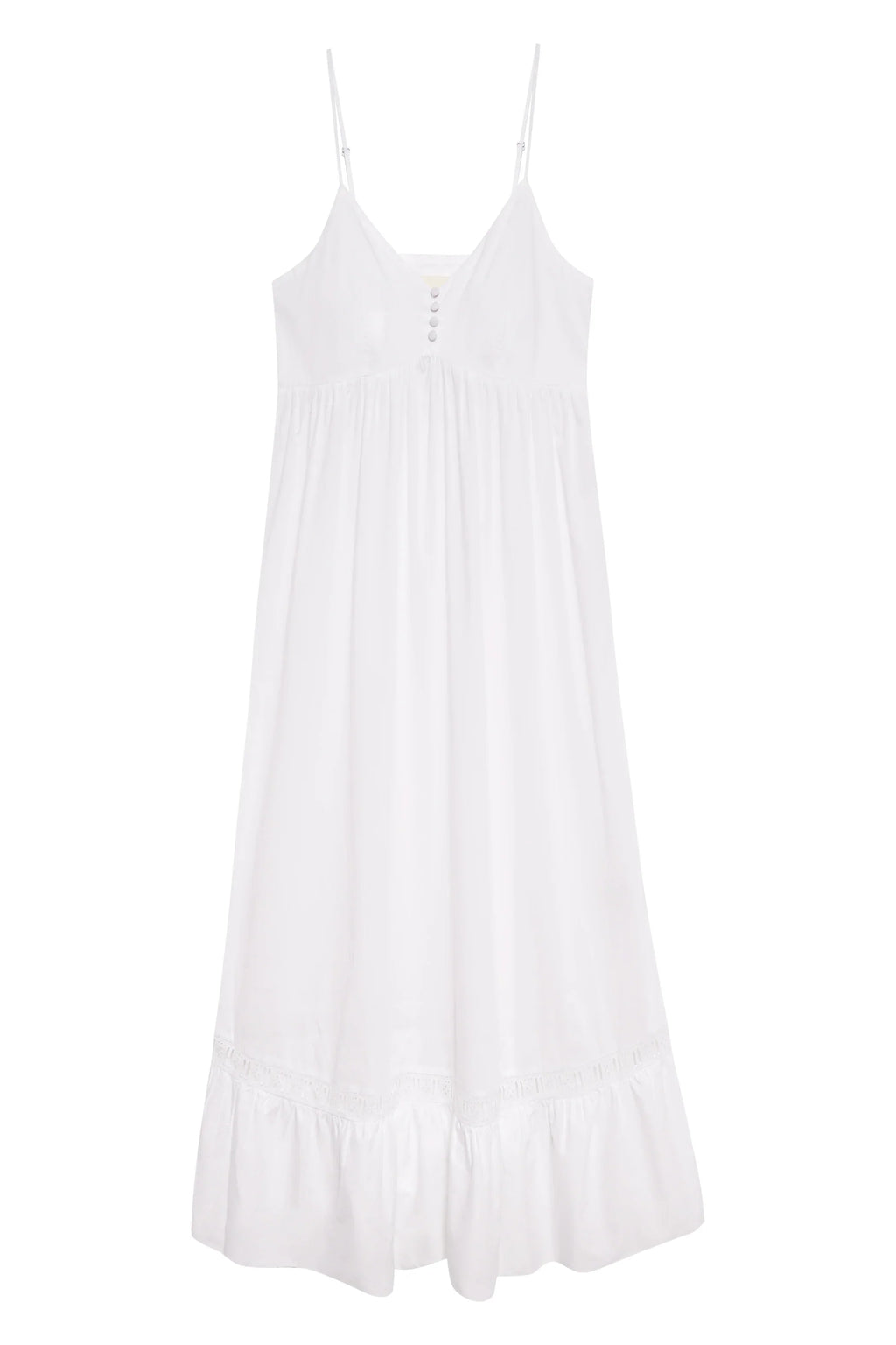 Airy Poplin Midi Dress  - White