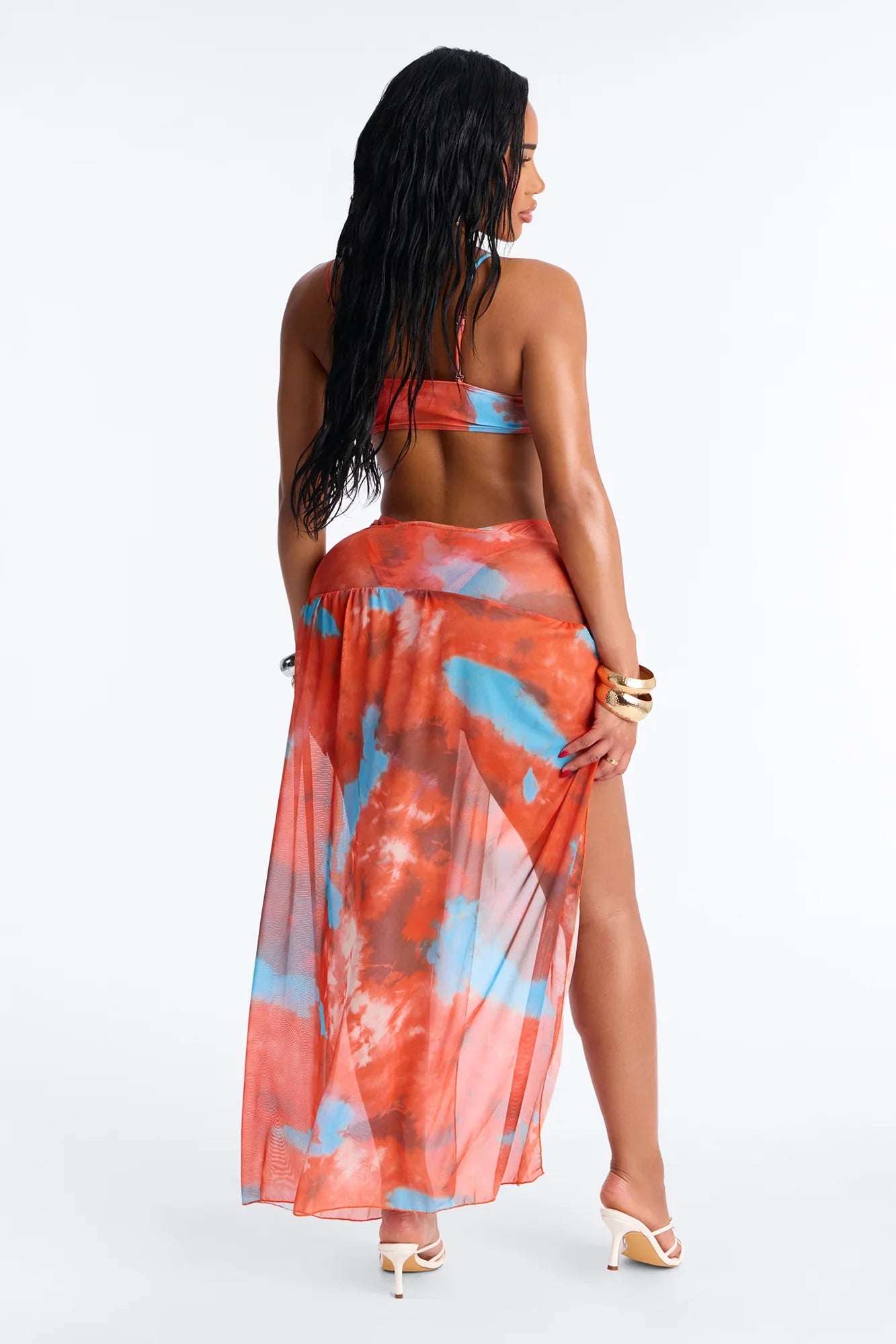 Vacation Forever Bikini And Sarong - Orange/combo