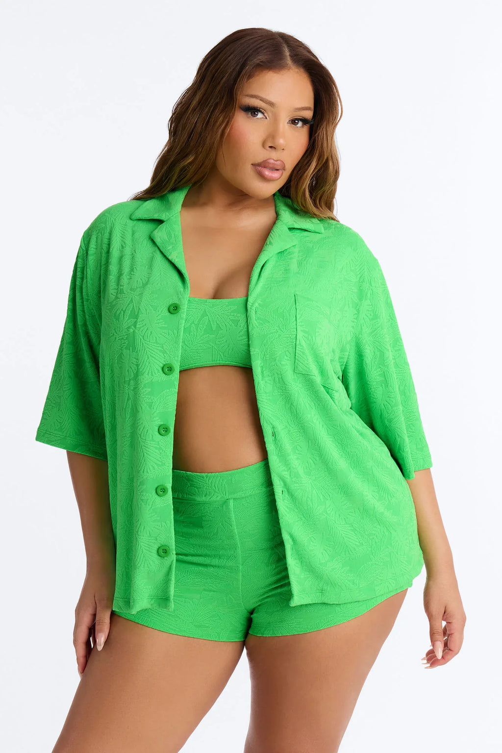 Tan Me Later 3 Piece Bikini Set - Green