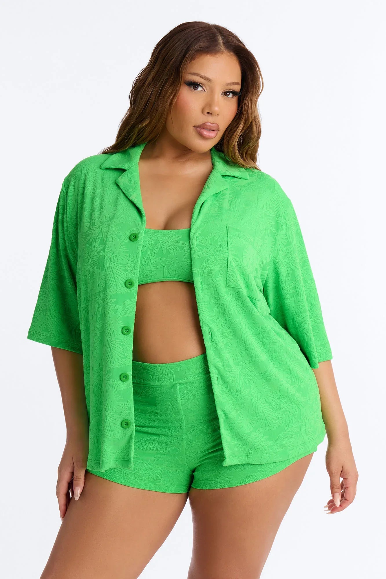 Tan Me Later 3 Piece Bikini Set - Green