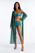 Checking You Out Bikini And Coverup Set - Green/combo