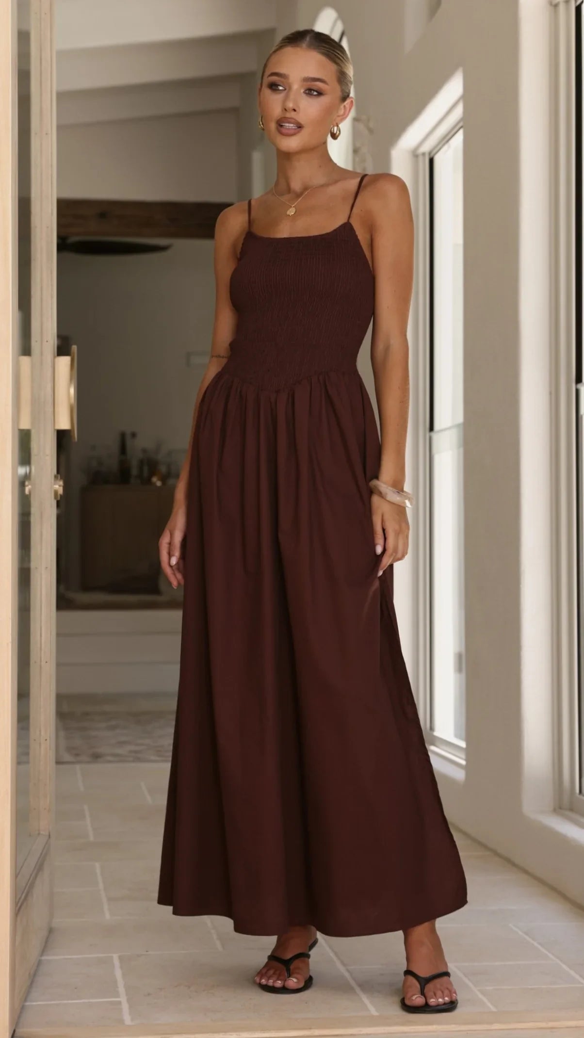 Gena Maxi Dress - Chocolate