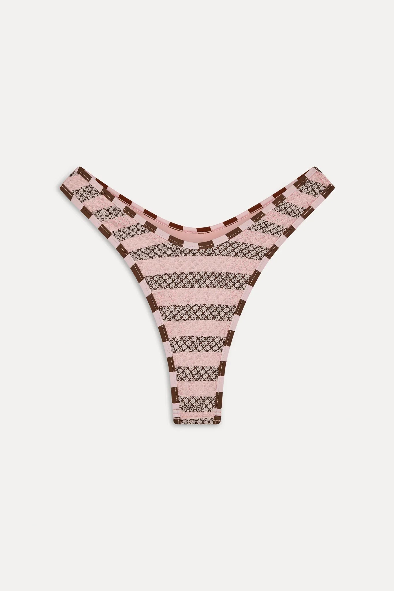 Full Moon Striped Bikini Bottom - Strawberry Chocolate