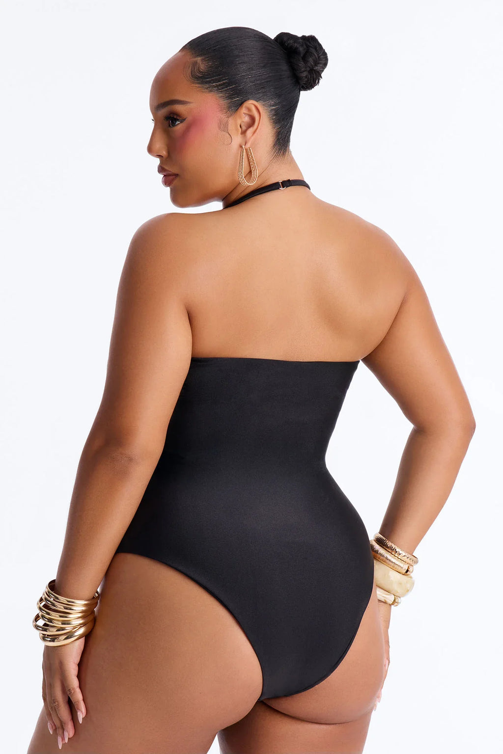 Palm Tree Perfection 1 Piece Swimsuit - Black