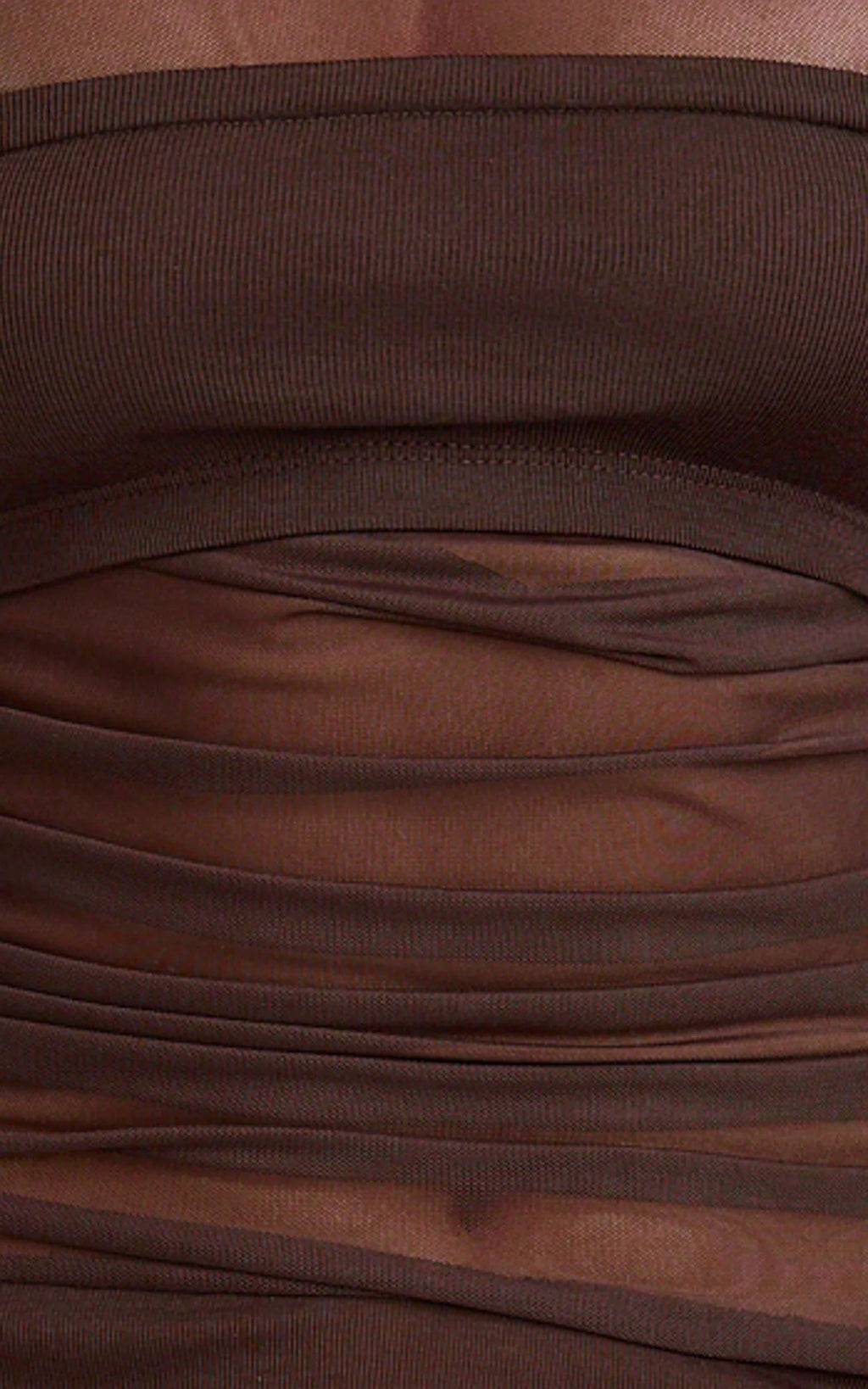 Astrid Midi Dress - One Shoulder Contrast Satin Dress in Chocolate