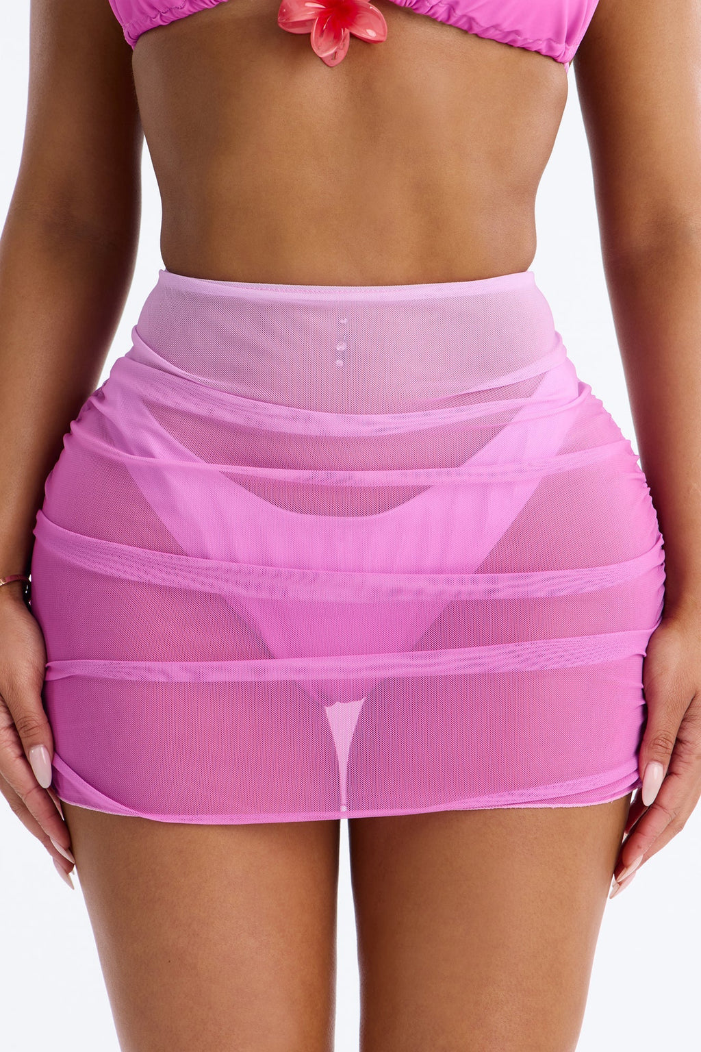 Better Off Bikini And Coverup Skirt - Pink/combo