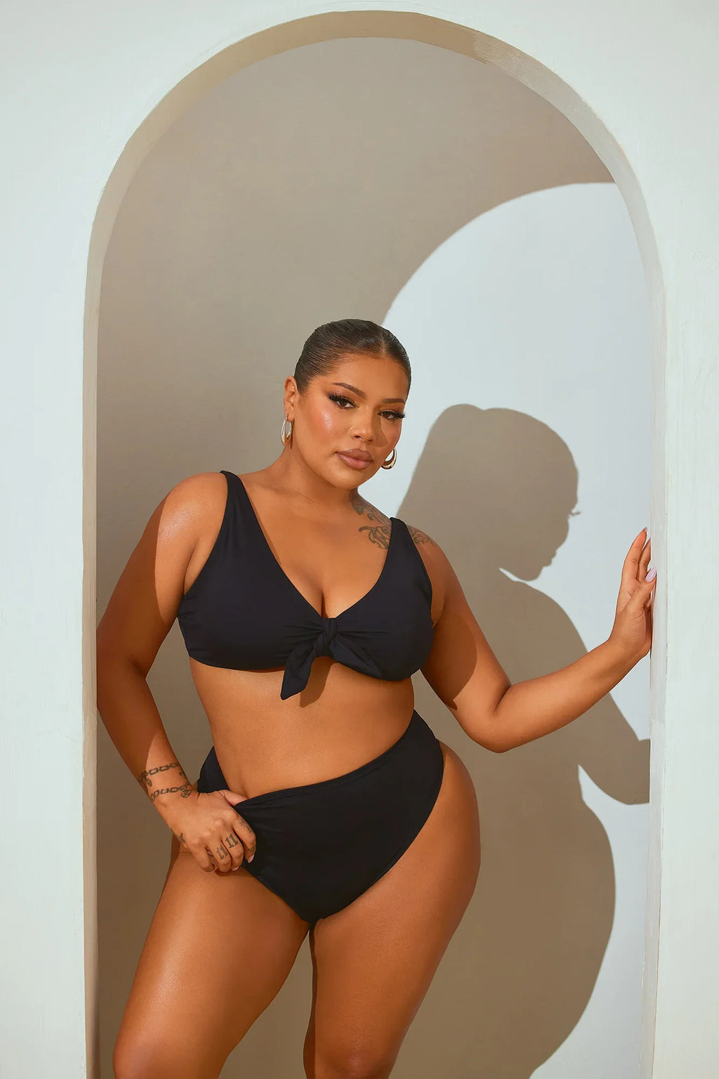 Beachy Summer Strappy 2 Piece Bikini - Black