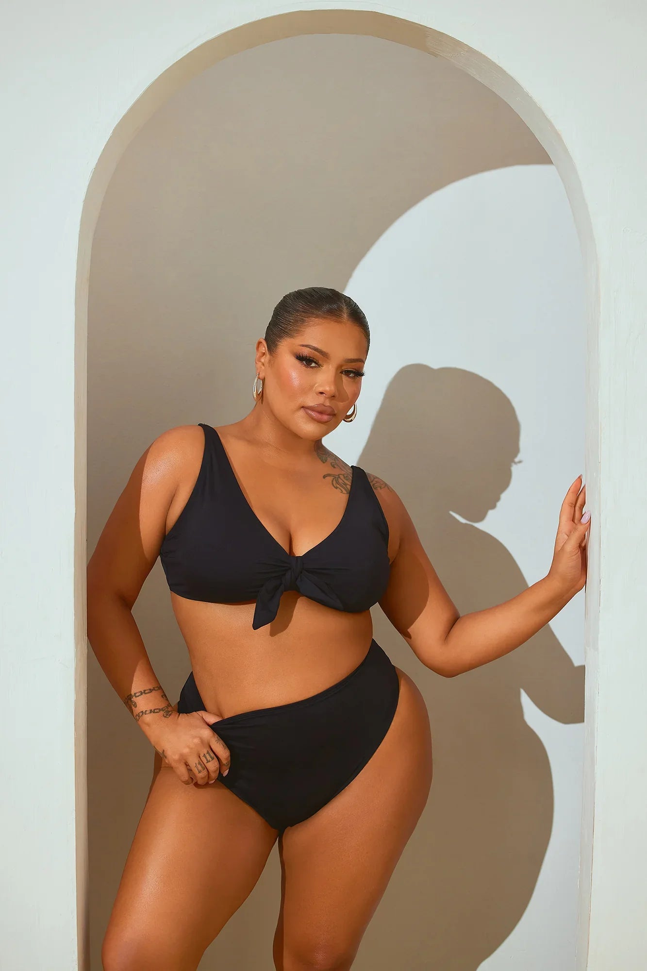 Beachy Summer Strappy 2 Piece Bikini - Black