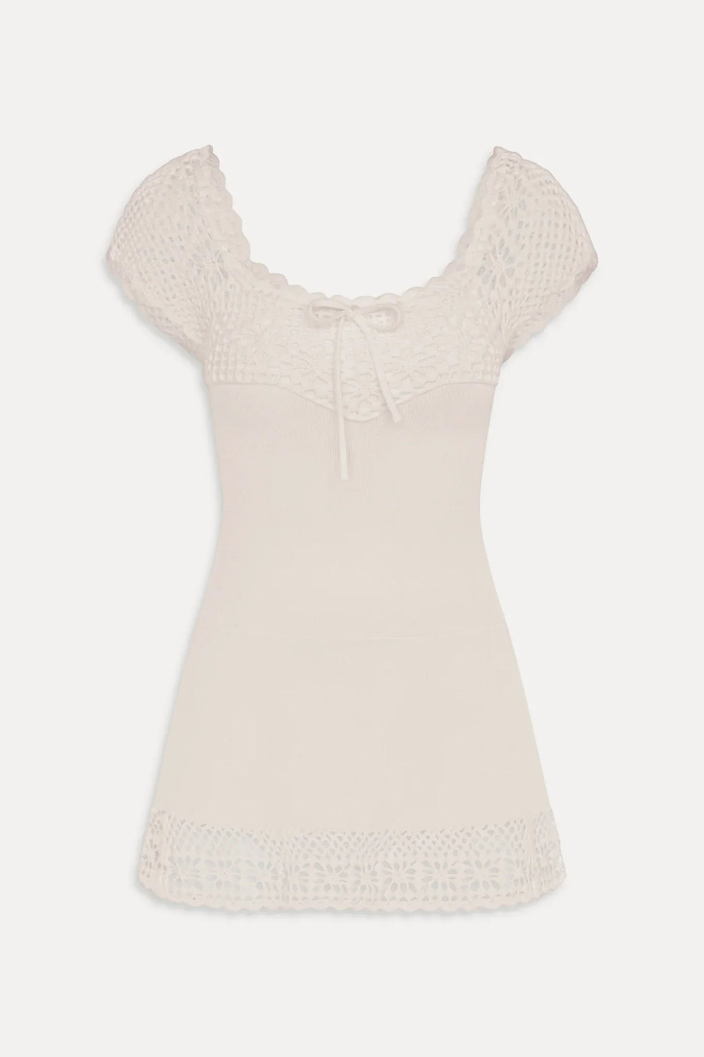 Lover Crochet Knit Mini Dress - White
