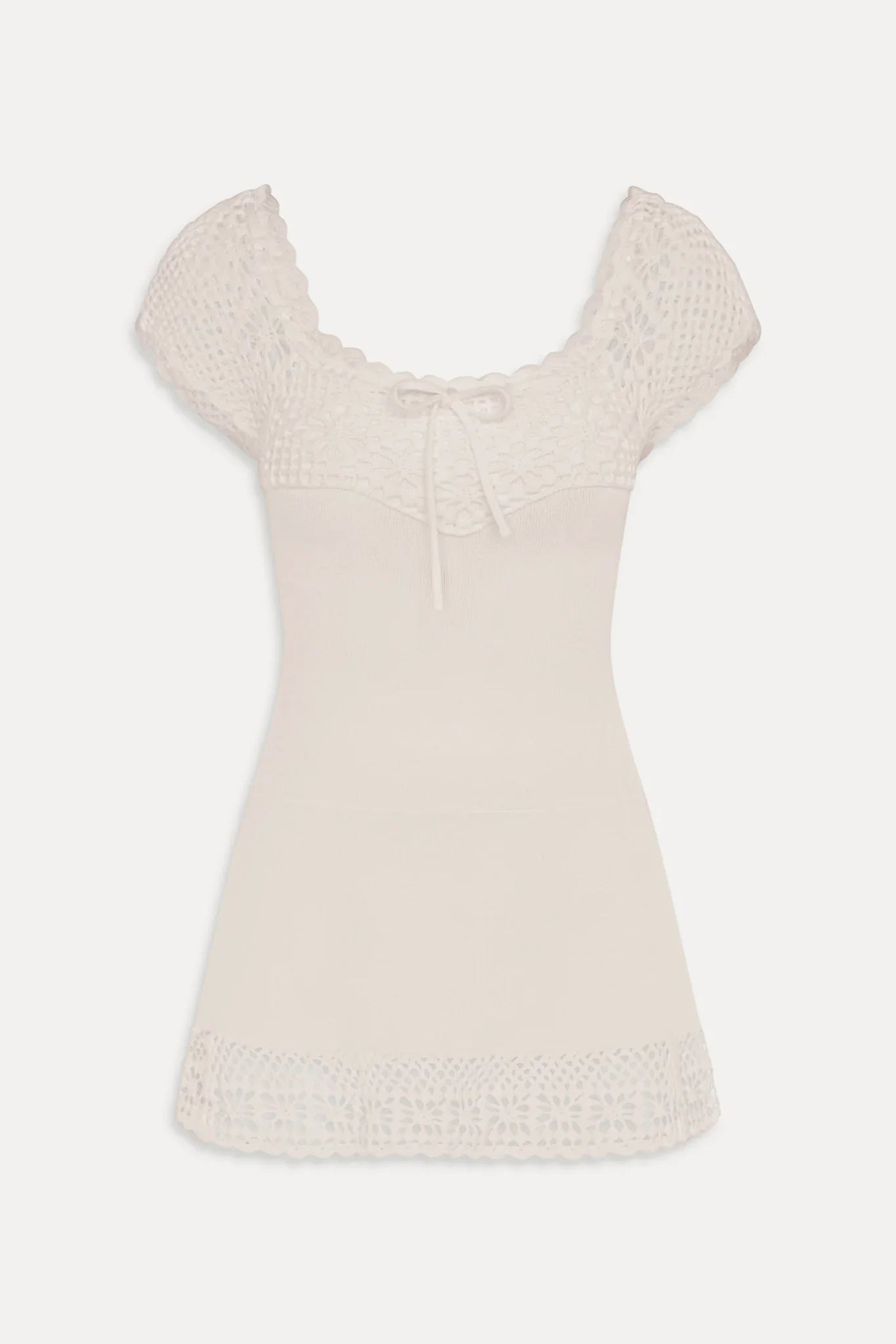 Lover Crochet Knit Mini Dress - White
