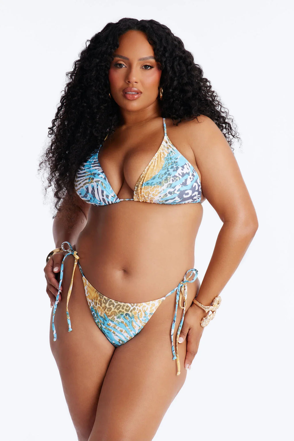 La Jolla Lifestyle Bikini And Coverup Skirt - Blue/combo