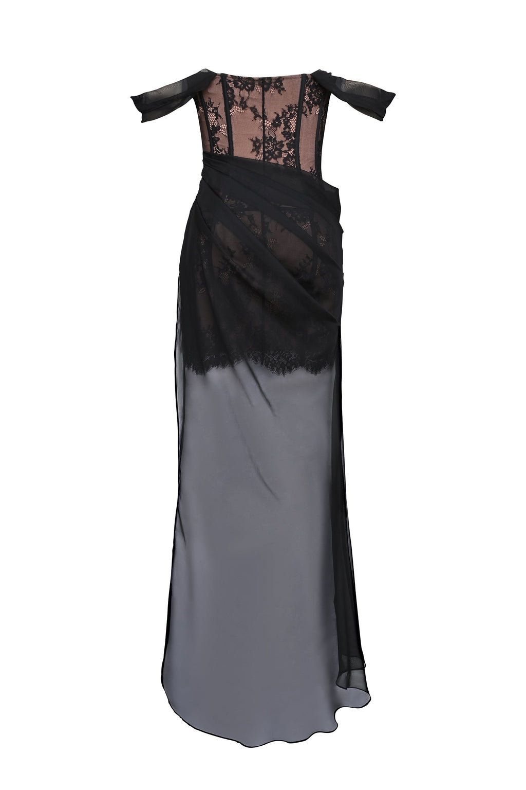 black off shoulder lace maxi dress