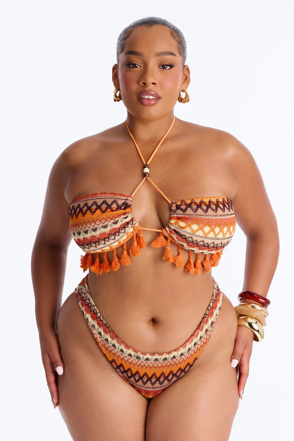 Promised Forever Bikini And Sarong - Orange/combo