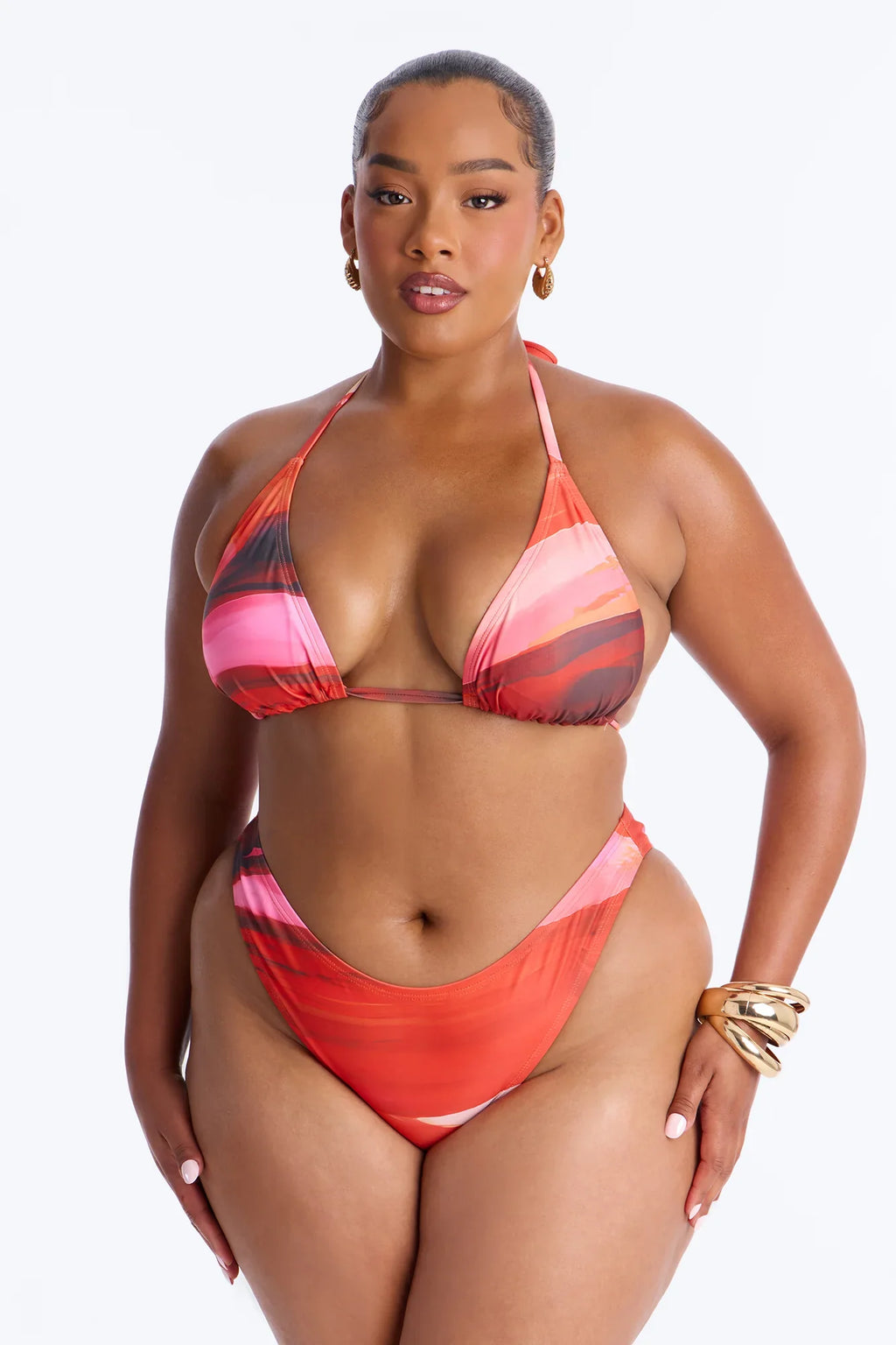 Can't Forget You Bikini And Sarong - Burgundy/combo