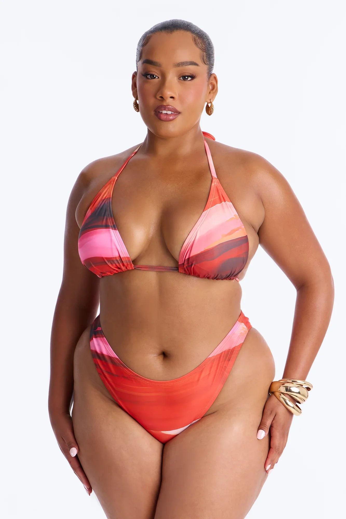 Can't Forget You Bikini And Sarong - Burgundy/combo