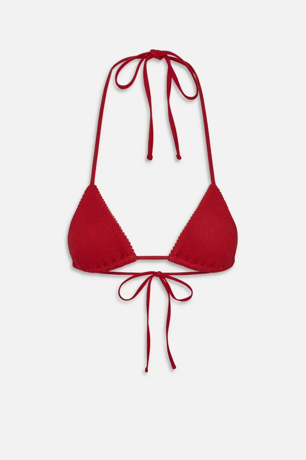 Nick Triangle Halter Bikini Top - Strawberry Red