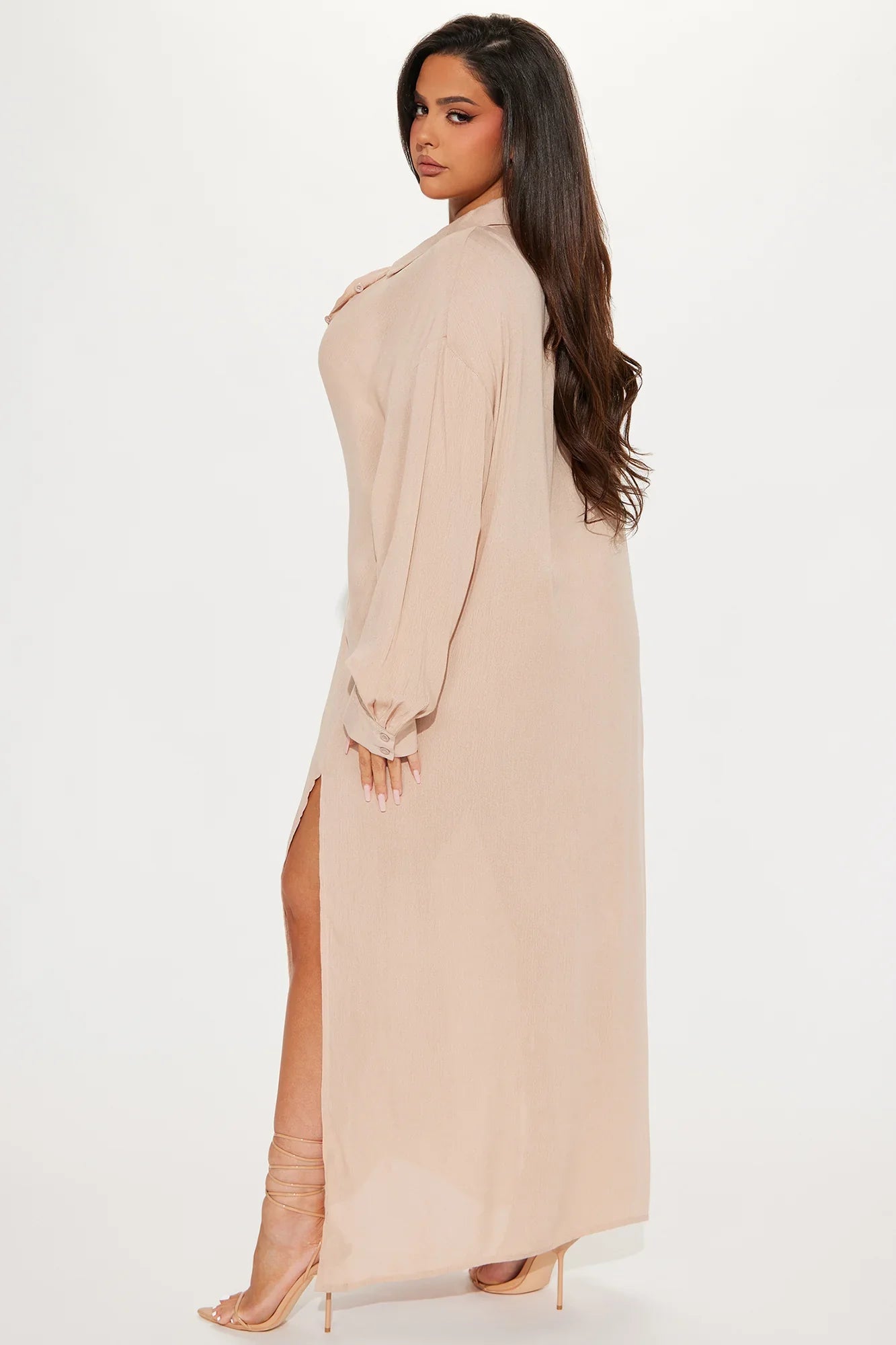Breezy Nights Linen Swim Cover Up Kimono - Taupe