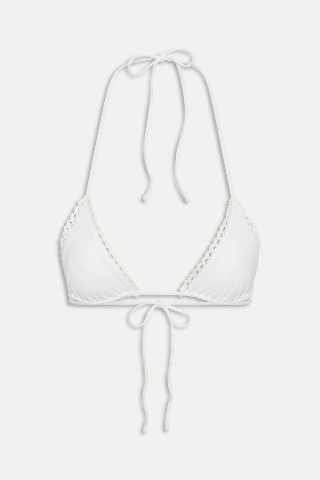 x JENNIE Nick Triangle Bikini Top - Ivory Crochet