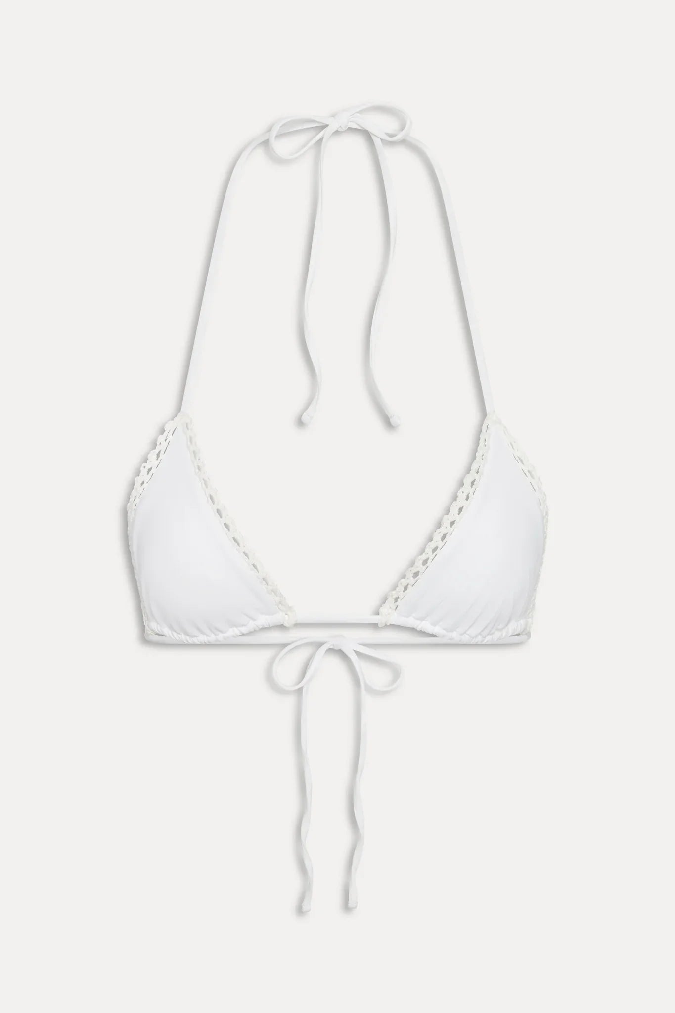 x JENNIE Nick Triangle Bikini Top - Ivory Crochet